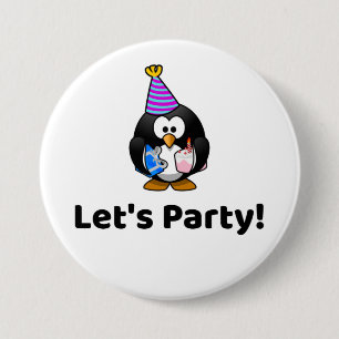Laten we gaan. Penguin Ronde Button 7,6 Cm