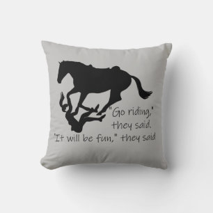 Laten we gaan Riding Horses Funny Quote Kussen
