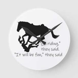 Laten we gaan Riding Horses Funny Quote Ronde Klok
