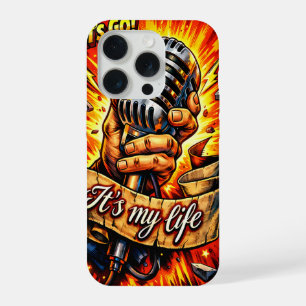 Laten we gaan! Rock- en muziekgeïnspireerde stripb iPhone 15 Pro Hoesje