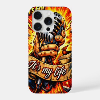 Laten we gaan! Rock- en muziekgeïnspireerde stripb iPhone 15 Pro Hoesje