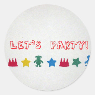 Laten we gaan. ronde sticker