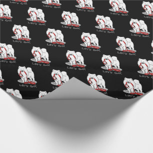 Laten we gaan! Samoyed & leash Cadeaupapier