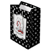 Laten we gaan! Samoyed w red leash Funny Medium Cadeauzakje (Achterkant Gekanteld)