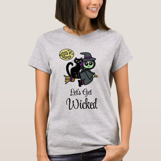 Laten we gaan schoppen | Witch's Broom T-shirt (Voorkant)