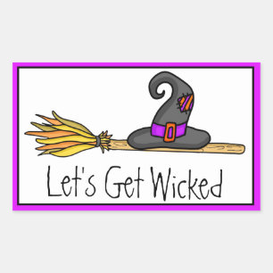 Laten we gaan schoppen Witchy Halloween Rechthoekige Sticker