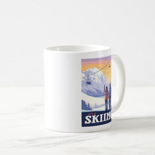 Laten we gaan skiën  Print Koffiemok (Voorkant rechts)