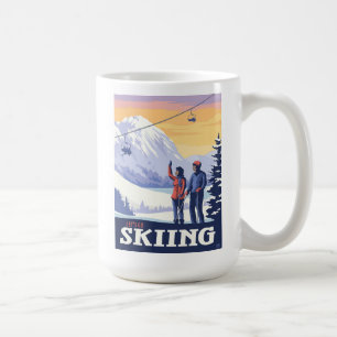 Laten we gaan skiën  Print Koffiemok