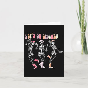 Laten we gaan spoken dansen skelet cowboy western kaart