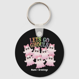 Laten we gaan, spoken, Roze Halloween-geesten Sleutelhanger