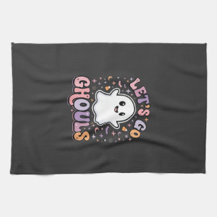 Laten we gaan spoken Schattig Halloween spook graf Theedoek