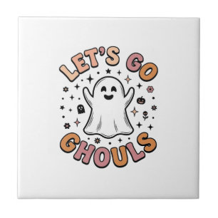 Laten we gaan spoken Schattig Halloween spookje Tegeltje