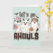 "Laten we gaan, Spookjes" Kaart (Gele Bloem)