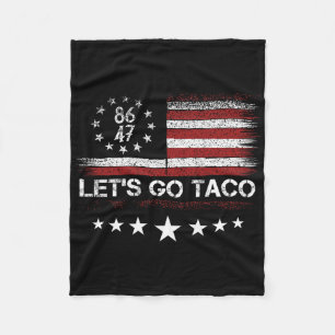 Laten we gaan Taco 8647 Us Vlag 86 47 Mannen Vrouw Fleece Deken