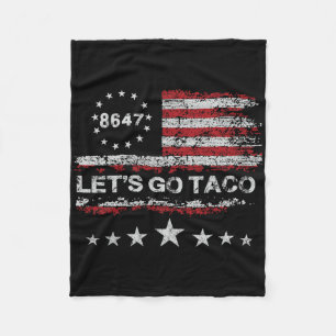 Laten we gaan Taco 8647 VS Vlag 86 47 Mannen Vrouw Fleece Deken