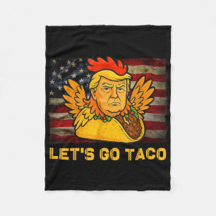 Laten we gaan Taco Funny Trump Always Chickens Out Fleece Deken