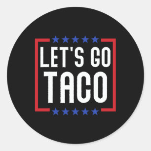 Laten we gaan Taco Grappig Usa Patriottische Taco Ronde Sticker