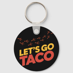 Laten we gaan TACO kip voetafdrukken Sleutelhanger
