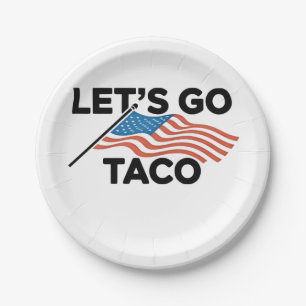 Laten we gaan taco Trump altijd kippen uit Papieren Bordje