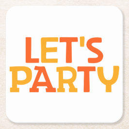 Laten we gaan. vierkante kartonnen onderzetter