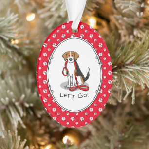 Laten we gaan! (wandkleur) Beagle Dog (driekleur 3 Ornament