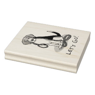 Laten we gaan! (wandkleur) Beagle Dog (driekleur 3 Rubberstempel