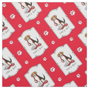 Laten we gaan! (wandkleur) Beagle Dog (driekleur 3 Stof