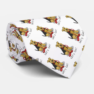 Laten we gaan! Welsh Terrier Dog met red leash Fun Stropdas