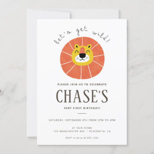 Laten we gaan Wild Oerwoud Verjaardag Lion Safari Kaart