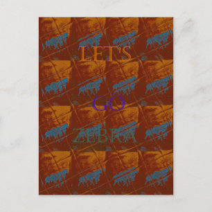 Laten we gaan Zebra Safari Art Print / Graphic Briefkaart