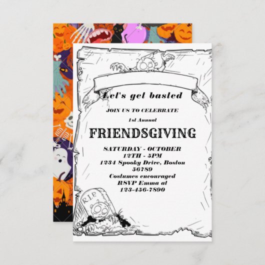 Laten we gebastd worden | Vrijwillige uitnodiging (Voorkant / Achterkant)