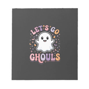 Laten we Geesten Gaan Schattig Halloween Spook Gra Notitieblok