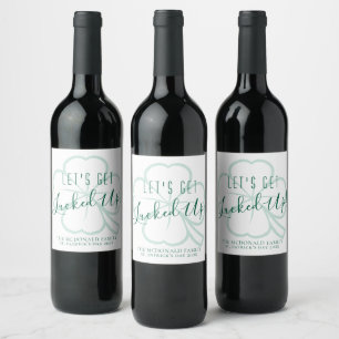 Laten we geluk hebben   Adult Beverage Pun Humor Wijn Etiket