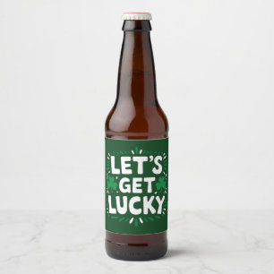 Laten we geluk hebben Klaver Grappige St. Patrick' Bier Etiket