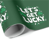 Laten we geluk hebben Klavertje vier Funny St. Pat Cadeaupapier (Rol Hoek)