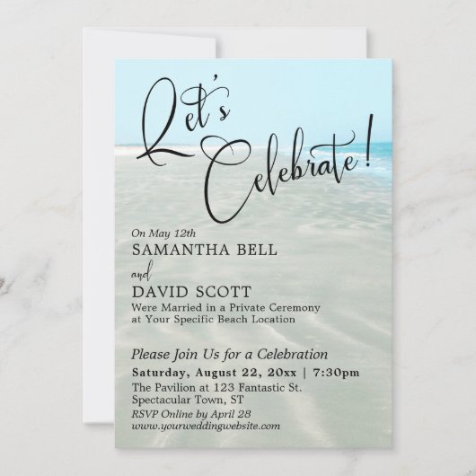 Laten we Geribbelde Zand Aqua Water Ontvangst Vier Kaart (Voorkant)