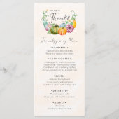 Laten we geven Bedankt pompoen Thanksgiving diner Menu (Voorkant)