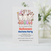 Laten we Ghouls gaan, Retro Halloween Kaart (Staand voorkant)