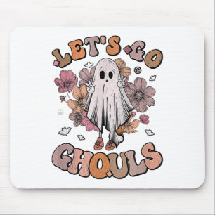 Laten we Ghouls Ghost 70s Hippie Halloween Herfst  Muismat