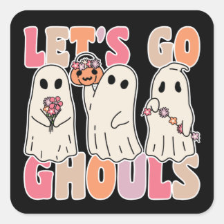 Laten we Ghouls Groovy Ghost gaan gebruiken met  b Vierkante Sticker