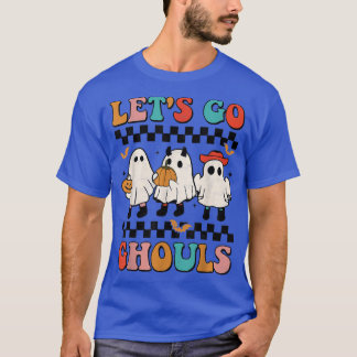 Laten we Ghouls Groovy Retro Spooky Season Ghost H T-shirt