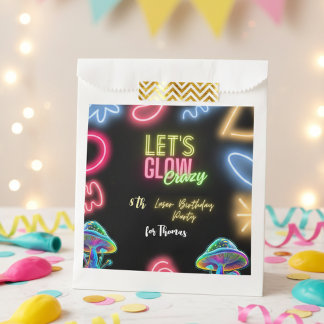 Laten we gloeien gek neon verjaardag laser party bedankzakje