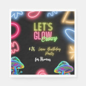 Laten we gloeien gek neon verjaardag laser party servet (Voorkant)
