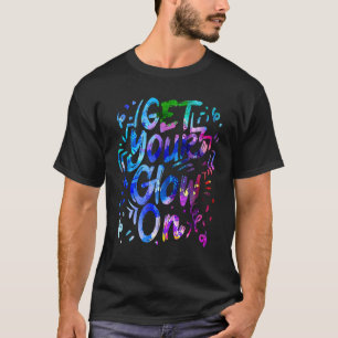 Laten we Glow Crazy Glow Party 80's Retro Costume T-shirt