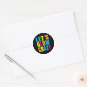 Laten we Glow Crazy Glow Py Ronde Sticker (Envelop)