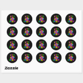 Laten we Glow Crazy Kleurrijke Py Ronde Sticker (Vel)