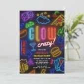 Laten we GLOW Gek 'Neon Casino Verlovingsfeestje Kaart (Staand voorkant)