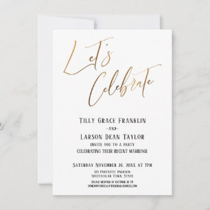 Laten we goud vieren Elegant huwelijksfeest Kaart