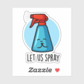 Laten we grappige bidfleswoordspeling spuiten sticker (Vel)