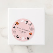 Laten we griezelig Halloween Party Roze krijgen Bedankjes Labels (In situ)